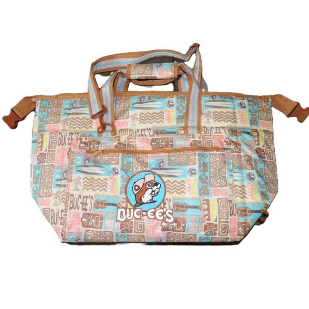 Buc-ee's Brown and Blue insulated duffle bag